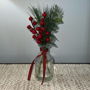 Christmas Bouquet Faux Floral Arrangement in Vase